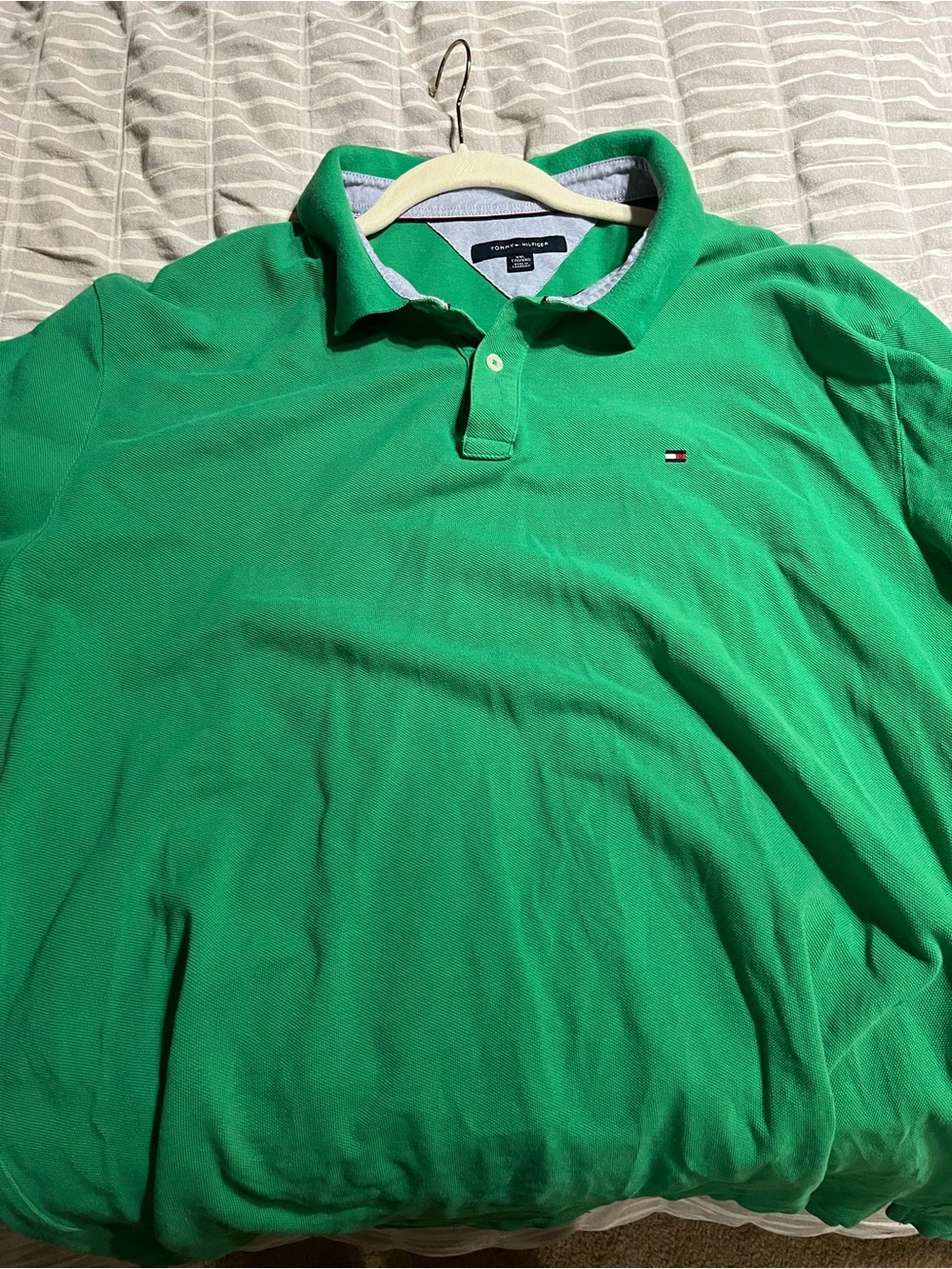 Tommy Hilfiger Men's Kelly Green Polo with Flag Logo